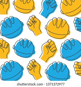 safety helmet pattern isolated icon