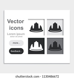 Safety helmet placed on web page template flat vector icon.