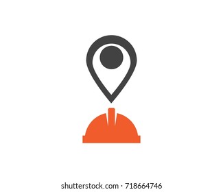 Safety Helmet Point Logo Design Template