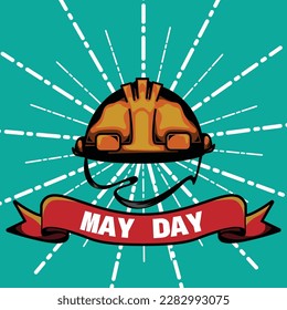 safety helmet or protection design vector for may day or labor