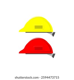 safety helmet. red and yellow helmet. worker helmet. industrial theme. vector illustration.