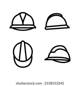 Safety Helmet Set Icon Clipart Transparent Vector Illustration