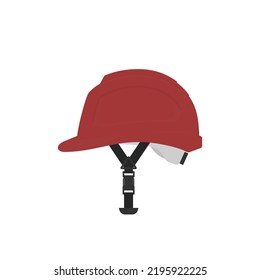 Safety helmet side view vector flat design editable. Construction helmet