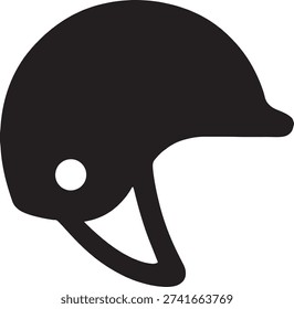 Safety Helmet Silhouette Vector Icon Construction Hard Hat Symbol Cycling Head Protection Graphic Industrial Work Wear Safety Equipment Minimalist