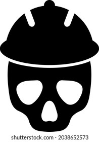 Safety helmet skull icon with flat style. Isolated vector safety helmet skull icon illustrations, simple style.