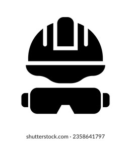 safety helmet solid icon illustration vector graphic