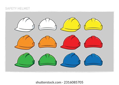 Sicherheitshelm in Variationsfarbe und -winkel