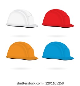 Safety helmet. Safety helmet vector illustrations set.
Hard hat icons.