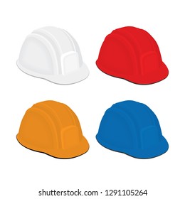 Safety helmet. Safety helmet vector illustrations set.
Hard hat icons.