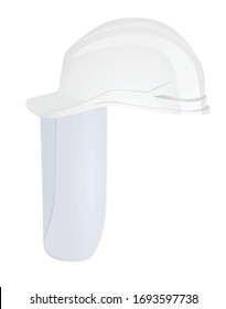 Safety helmet with visor. vector illustration