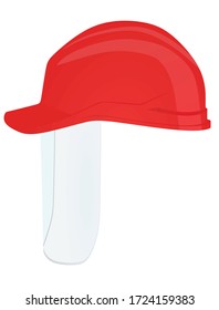 Safety helmet with visor. vector illustration