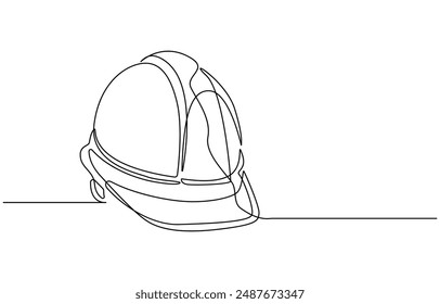 Safety helmet for safety work continuous one line drawing