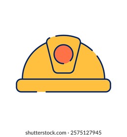Safety helmet worn on construction sites to protect workers from falling debris.