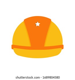 Safety helmet. Yellow color. Vector illustration. EPS 10