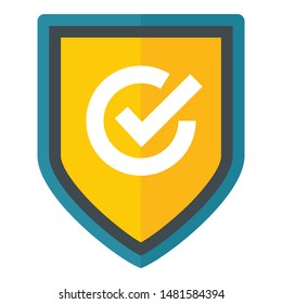 Safety Home Shield Icon. Flat Illustration Of Safety Home Shield Vector Icon For Web Design