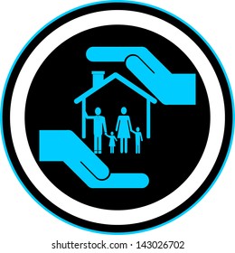 safety of house and family, icon vector