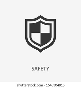Safety icon. Black vector illustration isolated on white.