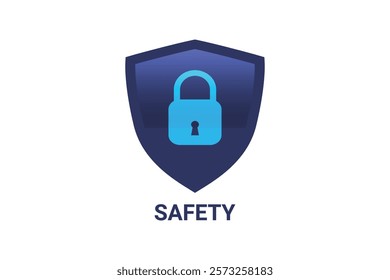 Safety Icon Design in a white background in blue color. 