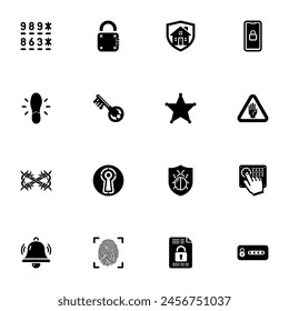 Safety icon - Expand to any size - Change to any colour. Perfect Flat Vector Contains such Icons as alarm, sensor, smoke, detector, fire, siren, lock, crime, camera, pin code, security key, virus