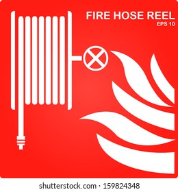 Safety icon  Fire Hose  EPS10  easy to edit 