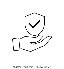 Icono de seguridad Esquema editable de trazos Línea de dibujo EPS