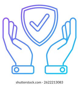 Safety icon represented by Safety symbol gradient style.