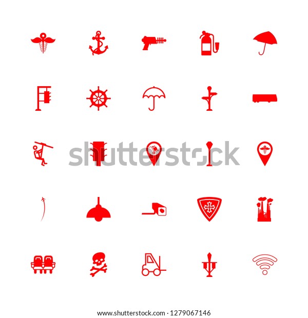 safety icon set about streetlight, shield, danger and
fighter vector set