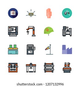 safety icon set. vector set about wired gloves, car key, industrial robot and wind sign icons set.