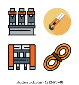 safety icon set. vector set about cutter, industrial robot and rope icons set.