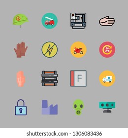 safety icon set. vector set about motorbike, sensor, gas mask and ambulance icons set.