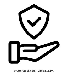 Safety icon with simple and line style
