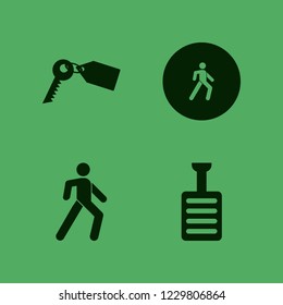 safety icon. safety vector icons set key tag, pedestrian and pedal