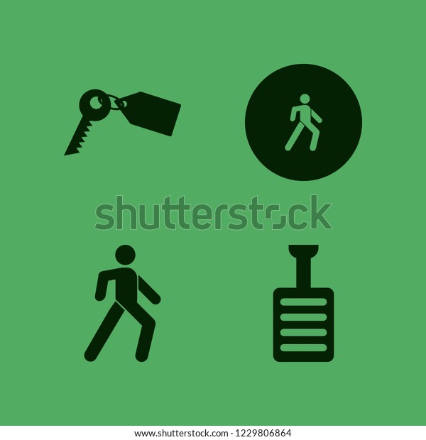 safety icon. safety vector icons set key tag,\
pedestrian and pedal