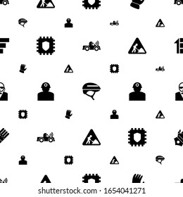 safety icons pattern seamless. Included editable filled Autonomous, Helmet, Garden gloves, Cryptography, worker, construction works, security icons. safety icons for web and mobile.