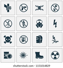 Safety Icons Set Keep Door Closed Stock Vector (Royalty Free ...