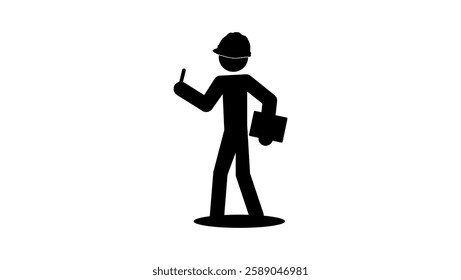 safety inspector symbol, black isolated silhouette