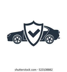 safety, insurance car, isolated icon on white background, auto service, car repair