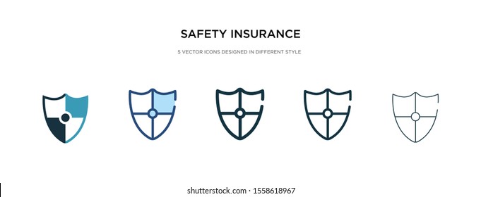 safety insurance icon in different style vector illustration. two colored and black safety insurance vector icons designed in filled, outline, line and stroke style can be used for web, mobile, ui