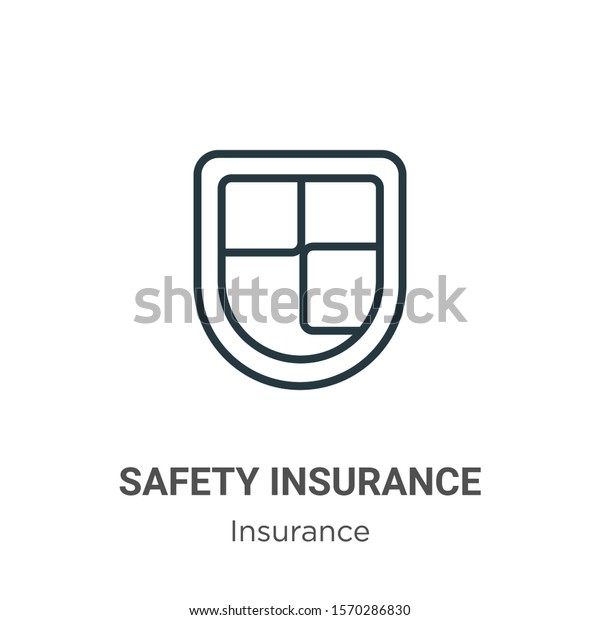 Safety\
insurance outline vector icon. Thin line black safety insurance\
icon, flat vector simple element illustration from editable\
insurance concept isolated on white\
background