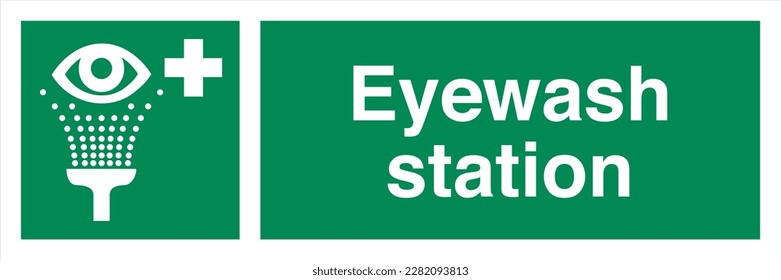 Safety ISO Registered Emergency Safe Condition Landscape Signs Eyewash station
