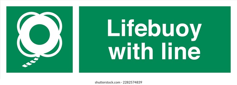 Safety ISO Registered Emergency Safe Condition Landscape Signs Lifebuoy with line