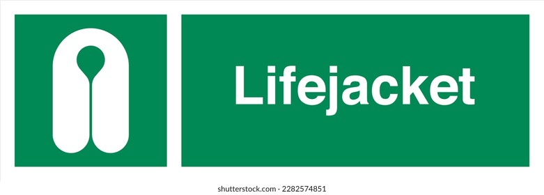 Safety ISO Registered Emergency Safe Condition Landscape Signs Lifejacket