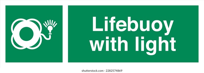 Safety ISO Registered Emergency Safe Condition Landscape Signs Lifebuoy with light