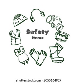 Safety items vector design, graphic design