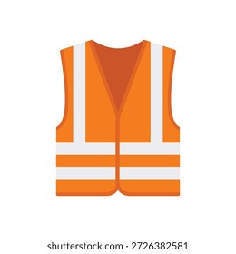 Ilustração de vetor plano da jaqueta de segurança isolada no fundo branco. Ícone de proteção contra desgaste