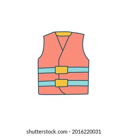 Icono de la chaqueta de seguridad en el icono de color, aislado en el fondo blanco 