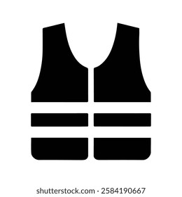 Safety Jacket Icon. Illustration of a life vest. Water Transportation Security Guard Equipment. Reflective vest icon. Road Vest.