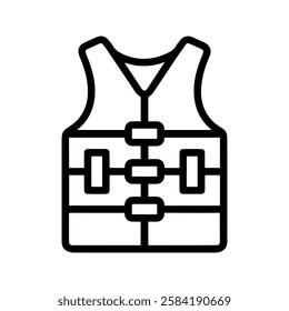 Safety Jacket Icon. Illustration of a life vest. Water Transportation Security Guard Equipment. Reflective vest icon. Road Vest.