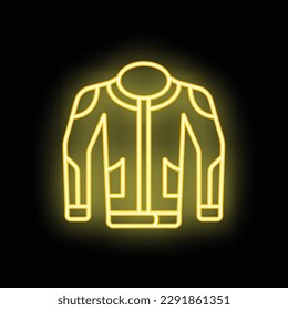 Safety jacket icon outline vector. Men biker. Race fashion neon color isolated on black
