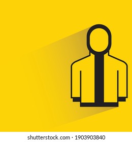 safety jacket with shadow on yellow background